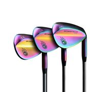 BombTech - Premium Golf Wedge Set - 52, 56, 60 Degrees Golf Wedges - Max Groove for Increased Spin - Black Wedges… (Volcano Torched)