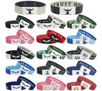 BomBuull 8PCS Daily Bible Verse Bracelets, Bible Verse Cross Bracelet with NFC, Inspirational Religious Christian Bracelet Gifts, Elastic String Faith Friendship Jewelry for Teens Men Women, One Size