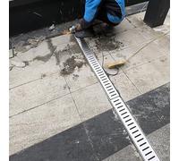 BomDog Drain Covers Outdoor Cuttable 60 cm Long Trench Drain for Yard, Outdoor Drain Channel to Block Debris/W10Cm(4") Xh15Cm(5 7/8")