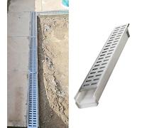BomDog Drain Covers Outdoor Double Row Hole Trench Drain for Yard, 4 inch Wide Drainatrench with Resin Tube & Metal Grate/W10Cm(4") Xh10Cm(4")