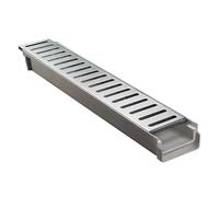 BomDog Drain Covers Outdoor Linear Trench Drain, Channel Drain with Stainless Steel Grate, Resin Material Drainatrench/W10Cm(4") Xh6Cm(2 3/8")