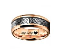 BomdoG Mens Tungsten Carbide Wedding Bands Custom Engraved Rings for Men Personalized Men's Celtic Knot Dragon Inlay Ring Promise Rings for Him Red Black Purple Green,Size 6-13