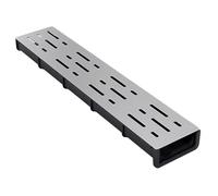 BomDog Outdoor Patio Shallow Channel Drain, Stainless Steel Trench Drain Kit/C/50X10X4Cm