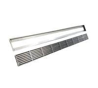 BomDog Outdoor Shallow Trench Drain Kit, Stainless Steel Linear Channel Drainacover, Floor Grates Low Profile/Sier/100X10X2Cm