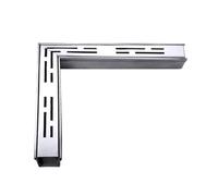 BomDog Slim Stainless Steel Trench Drain Kit, Drain Channel, Outdoor Garden Sidewalk Parking Driveways Patio Channel Drain Linear/Sier/25X3.5X3Cm