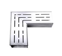 BomDog Slim Stainless Steel Trench Drain Kit, Drain Channel, Outdoor Garden Sidewalk Parking Driveways Patio Channel Drain Linear/Sier/25X10X3Cm