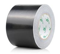 BOMEI PACK 1 Roll Black Duct Tape 4 Inch Reinforced Black Gaffer Tape 100mm x 50m Waterproof Heavy Duty Ducts Fixing Tape,DIY Craft Labeling