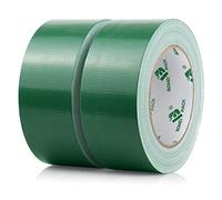 BOMEI PACK 2 Packs Green Duct Tape 230mic thickness Reinforced Cloth Gaffer Tape 48mm x 30Y Waterproof for Pipeline duct Repairing,Heavy duty Sealing,Bundling,Strapping,labeling