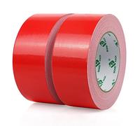 BOMEI PACK 2 Packs Red Duct Tape 230mic thickness Reinforced Cloth Gaffer Tape 48mm x 30Y Waterproof for Pipeline duct Repairing,fixing,Heavy duty Sealing,Bundling,Strapping,labeling