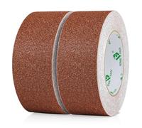 BOMEI PACK 2 Rolls Brown Anti Slip Tape 2 Inch Strong Traction Non skid Walkway Stair Treads Self Adhesive 50mm x 10m Brown Nonslip Floor Grip Tape