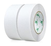 BOMEI PACK 2 Rolls White Anti Slip Stair Tape 50mm x 10m Strong Traction Non slip Walkway Treads Self Adhesive White Non Skid Floor Grip Tape 2 Inch