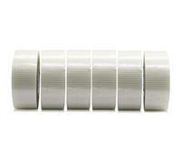 BOMEI PACK 6 Pack Strong Crossweave Reinforced Tape Transparent Bi-Directional Filament Strapping Tape Fiberglass Reinforced Heavy Duty 170mic x 50mm x 50m