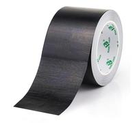 BOMEI PACK Mesh Reinforced Black Aluminium Adhesive Tape 75 mm x 20 m, Self-Adhesive Aluminium Adhesive Tape, Waterproof and Heat Resistant Tape for Sealing, Repairing and Insulating
