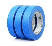 BOMEI PACK Painters Blue Masking Tape 3 Rolls 24mm x 50m Artist Decorators DIY Crafts Masking paper tape Painting Frame Lines Sharp Shaping Masking Tape