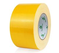 BOMEI PACK Yellow Wide Duct Tape Reinforced 75mm x 50m Waterproof Heavy Duty Cloth Gaffer Tape for Ducts Pipelins Fixing Repairing,craft DIY,Floor Marking,carpet seaming,Box Sealing,Bundling