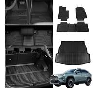 Bomely 2019-2025 Toyota Rav4 Custom Fit Cargo Liners and Floor Mats (Set of 4) - TPE Material - SUV Accessories
