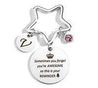 BOMEON Keyring Gifts Letter V Nurse Presents for Women Mens Birthday Grandad Dad Mum Best Friend Retirement Leaving Colleagues Silver-v