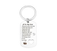 BOMEON Son Keyring: 'To My Son...' - Keychain, Family Love Theme, Pink, Unisex-Adults