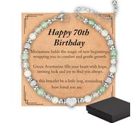 Bomesy 40th&60th&70th&80th Birthday Gifts for Women, Natural Stone Healing Crystal Bracelet with Card for Mum Daughter Grandma Auntie Friends Bestie, Birthday Presents for Ladies Female (70th)