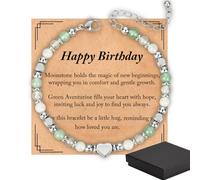 Bomesy 40th&60th&70th&80th Birthday Gifts for Women, Natural Stone Healing Crystal Bracelet with Card for Mum Daughter Grandma Auntie Friends Bestie, Birthday Presents for Ladies Female