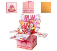Bomesy Funny 3D Pop Up Mum Birthday Card, Special Personalised Gifts Cards with an Envelope and a Greeting Card for Mummy/Mom/Mother/Mam/Mama from Daughter Son (mum 40th birthday card)