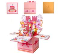 Bomesy Funny 3D Pop Up Mum Birthday Card, Special Personalised Gifts Cards with an Envelope and a Greeting Card for Mummy/Mom/Mother/Mam/Mama from Daughter Son (mum 50th birthday card)