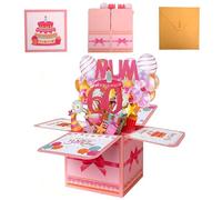 Bomesy Funny 3D Pop Up Mum Birthday Card, Special Personalised Gifts Cards with an Envelope and a Greeting Card for Mummy/Mom/Mother/Mam/Mama from Daughter Son (mum 60th birthday card)