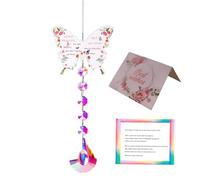 Bomesy Special Friendship Gifts for Women, Butterfly Crystal Suncatcher with Box & Cards for Friends Besties Female, Birthday Christmas Anniversary Graduation Presents, Windows Garden Home Decor