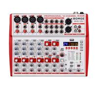 BOMGE 12-Input sound board Mixer with Mic Preamps and Compressors, 24DSP, bluetooth,48V Power,British EQ and USB/Audio Interface fro recording, karaoke and podcast. (12M-12 Channel)