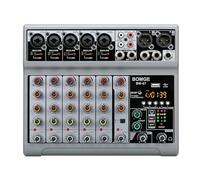 BOMGE Audio Mixer, Sound Board Mixing Console with 5 Channel Digital USB Bluetooth Echo Delay Effect, 48V Phantom Power Stereo DJ Mixers for Recording, Live Streaming, Podcasting (BM-07)