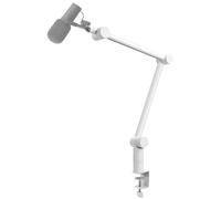 BOMGE Boom Arm Mic Stand - Adjustable Heavy Duty Suspension Boom Scissor Arm Stand with Cable Management Channels, Desk Clamp for Podcasts, Streaming, Gaming, Home Office, Recording (WHITE)