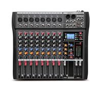 BOMGE CTX 8 Channel Audio Mixer Sound Mixing Console with Bluetooth USB,PC Recording Input, XLR Microphone Jack, 48V Power, RCA Input/Output for Professional and Beginners