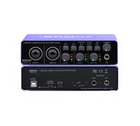 BOMGE USB Audio Interface with XLR/48V Phantom Power,32Bit/192kHz High-Fidelity, for Studio Audio Mixer Interface for Guitarist, Vocalist, Podcaster, Producer, Plug and Play (U202P)
