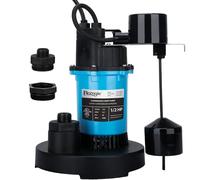 BOMGIE 1/2HP Sump Pump Submersible 2980GPH, Vertical Float Switch Automatic Utility Pumps for Clean/Dirty Water Pump Thermal Protector for Basement Pool Draining, Max. Head 28 FT