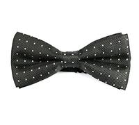 BomGuard Mens Polka Dot Floral Bow Tie - Pre-Tied & Adjustable - Elegant Suit Bow for Wedding & Business, Black Cross Pattern Matte, One Size