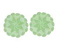 BOMHCS Crochet Doilies 9.8" to 10.8" Round Lace Doily Handmade Placemats Lace Knitted Coasters Pack of 2 (2, Light Green)