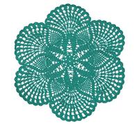 BOMHCS Handmade Crochet Lace Doily 15 inches to 17 inches Round 6 Petals Flower Placemats Coasters Vintage Doilies Vase Cup Mats (1, Peacock)