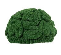 BOMHCS Knitted Crochet Men Women's Novelty Brain Beanies Knit Hats Unique Halloween Thinking Cap, Green, L