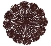 BOMHCS Pack of 1 PC 12 in - 14 in Round Flower Lace Doilies Coasters Kitchen Tableware Handmade Crochet Placemats (Coffee, Pack of 1 PC, 12 in to 14 in)