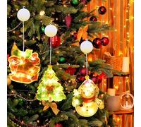 Bomiclss 3Pcs Christmas Window Silhouette Lights Battery Powered - Large Light up Christmas Window Lights Decorations Hanging Xmas Tree