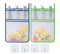 Bomiclss Bath Toy Storage Organiser,2PCS Bath Net for Toys Baby Bath Toy Storage Bag,Removable Bath Toy Storage Net with 4 Self Adhesive Hooks,for Kids,Toddlers & Baby and Shower Caddy 43x31.5cm