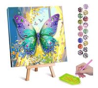 Bomiclss Butterfly Diamond Painting Kits for Adults Kids- 3D Diamond Art Kits for Beginners - Gem Art Kits Adults Canvas for Birthday Gifts Home Decor 20 x 20cm (Colorful)