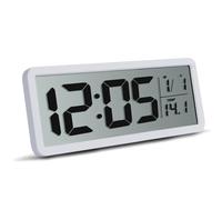 Bomiclss LED Digital Clock with Big Digits, Temperature, 12/24 Hr, Date - Wall and Desk Alarm for Bedroom, Home Office, Travel, School (Battery Not Included) (White)