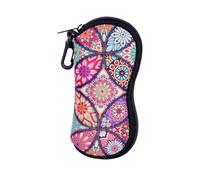 Bomiclss Soft Zippered Sunglasses Pouch Protective Eyewear Case, Ultra Light Portable Neoprene Eyeglass Case, Portable Travel Spectacle Case with Clip for Men Women (Eight Leaves)