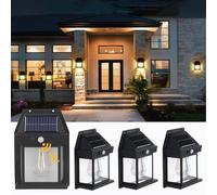 Bomiclss Solar Motion Sensor Wall Light Outdoor - 3 Modes Security Lights for Door, Porch, IP65 Waterproof for Fence, Gate, Garage, Path