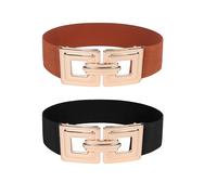 Bomiclss Waist Belts for Women Elastic, Women Wide Elastic Waist Belt 2Pcs Adjustable Elastic Waist Belts Ladies Fashion Elastic Belts for Dresses Jumpsuit Shirts