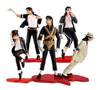 BOMJJOR 5 Pack Michael Action Figure Rock King Classic Album Dolls MJ Action Figure Toy Playset
