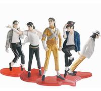 BOMJJOR 5 Pack Michael Jacksn Dolls Rock King Classic Album Action Figure Toy Playset with Box (Concert Version)