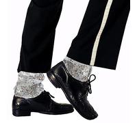 BOMJJOR Michael Crystal Ankle Socks for Billie Jean Show MJ Fans Sequin Socks Tubes Gift Collection Silver