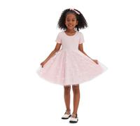 BOMKDRL Girl Princess Chiffon Dress Short Sleeve Heart-Shaped, Cute Casual Party Wear Pink